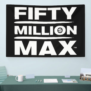 Fifty Million Max™ White Logo 4" x 6" Banner