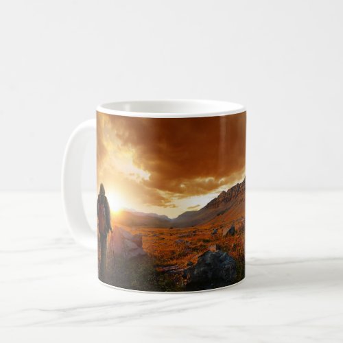 Fifty Mountain Sunset _ Glacier National Park Coffee Mug