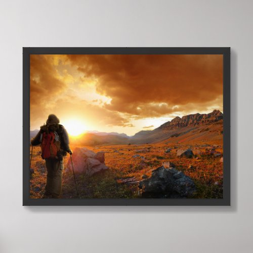 Fifty Mountain Sunset _ Glacier National Park Framed Art