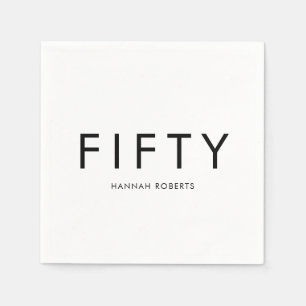 Fifty Name 50th Birthday Party Napkins