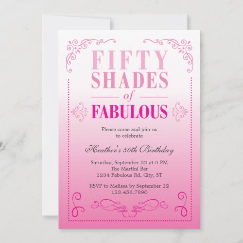 Fifty Shades of Fabulous Birthday Invitation