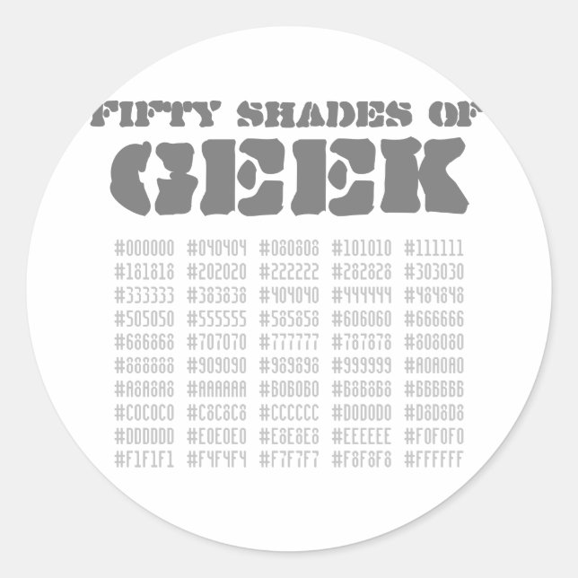Fifty Shades of Geek Classic Round Sticker (Front)