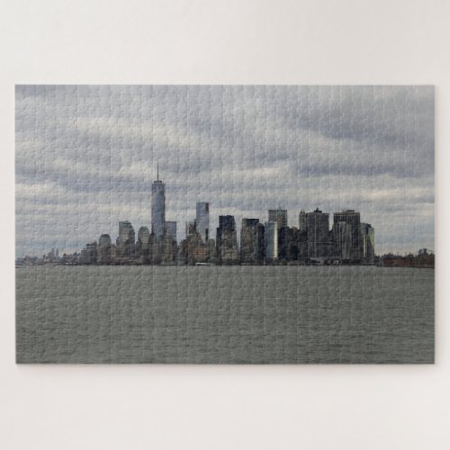 Fifty Shades of Gray NYC Manhattan Skyline Jigsaw Puzzle