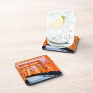 Fifty shades of orange - Senbon Torii, Kyoto Beverage Coaster
