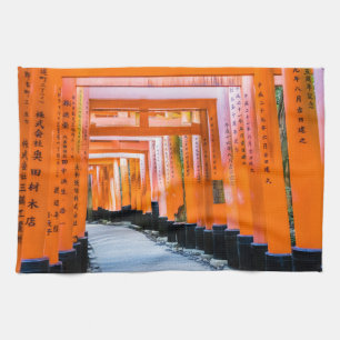 Fifty shades of orange - Senbon Torii, Kyoto Kitchen Towel