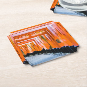 Fifty shades of orange - Senbon Torii, Kyoto Paper Coaster