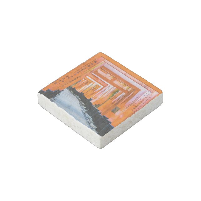 Fifty shades of orange - Senbon Torii, Kyoto Stone Magnet (Angled)