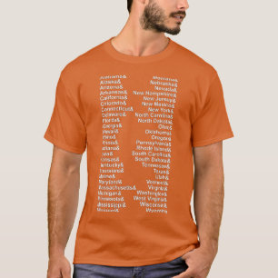 Fifty States Ampersand List USA T-Shirt