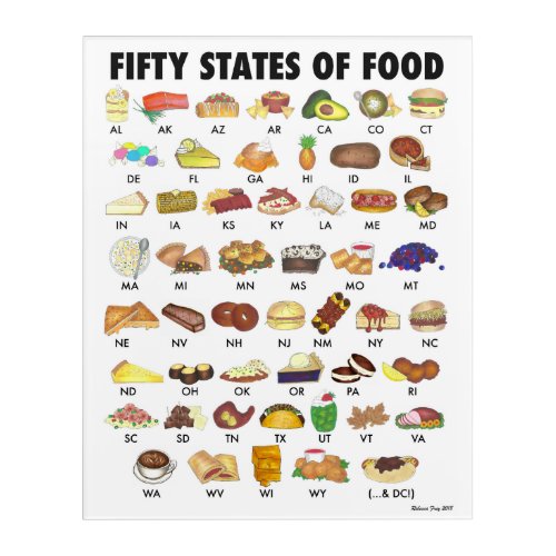 FIFTY STATES OF FOOD United States America USA Art