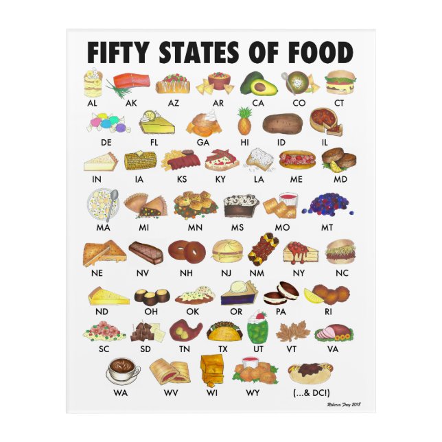 FIFTY STATES OF FOOD United States America USA Art (Front)