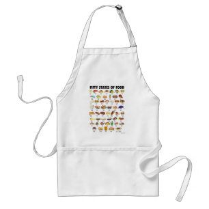 FIFTY STATES OF FOOD United States America USA Art Adult Apron