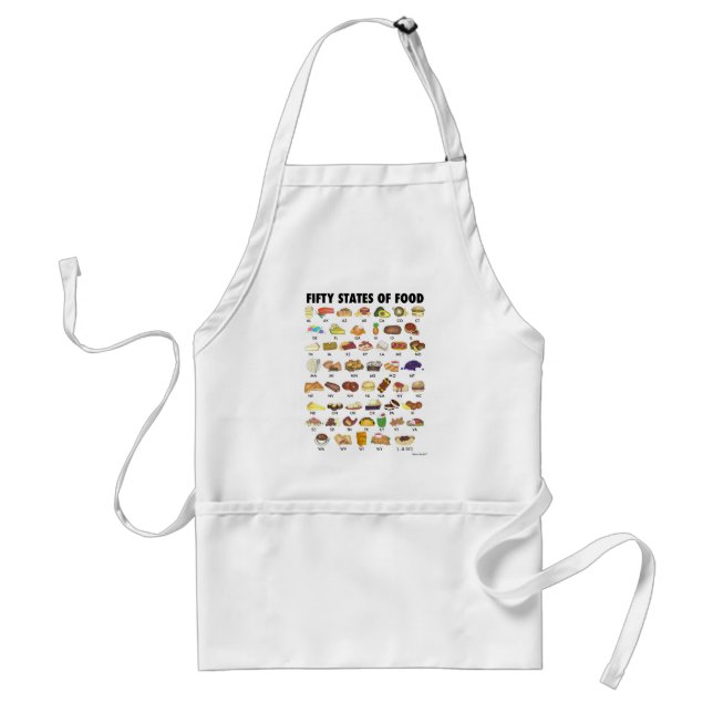 FIFTY STATES OF FOOD United States America USA Art Adult Apron (Front)