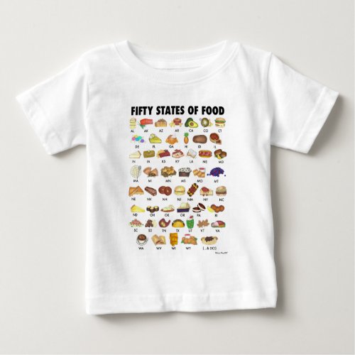 FIFTY STATES OF FOOD United States America USA Art Baby T_Shirt