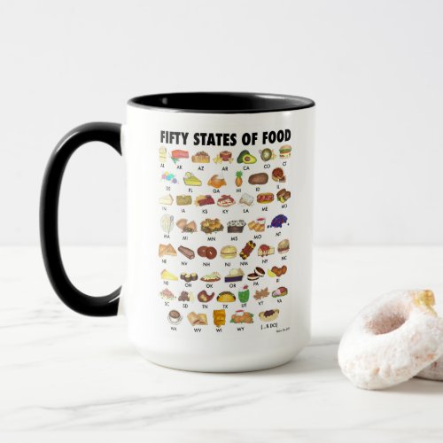 FIFTY STATES OF FOOD United States America USA Art Mug