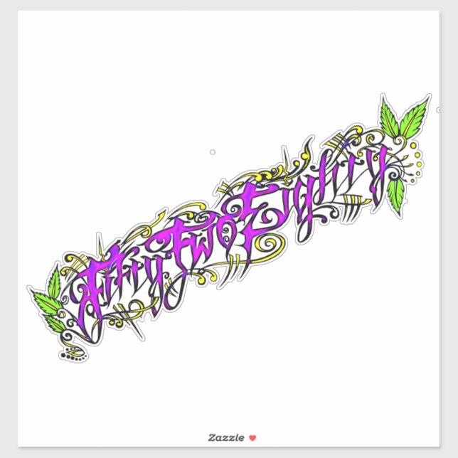 Fifty Two Eighty Filigree Font Sticker (Sheet)