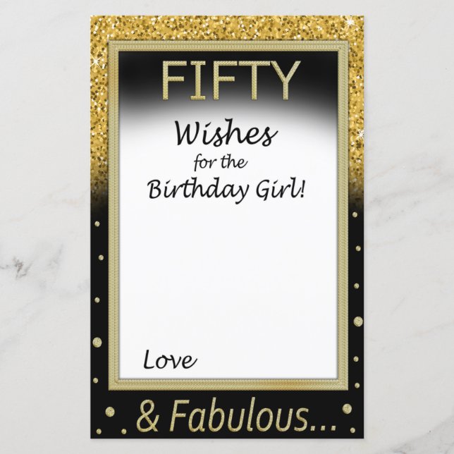 Fifty Wishes for the birthday girl (Front)