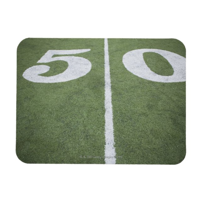 Fifty yard line on sports field magnet (Horizontal)