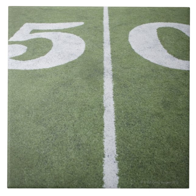 Fifty yard line on sports field tile (Front)