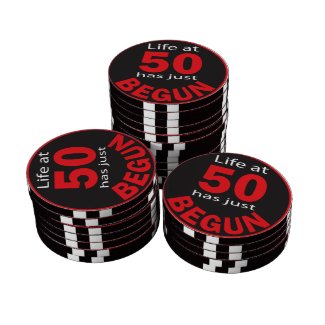 Fifty Year Old Party Animal Poker Chips