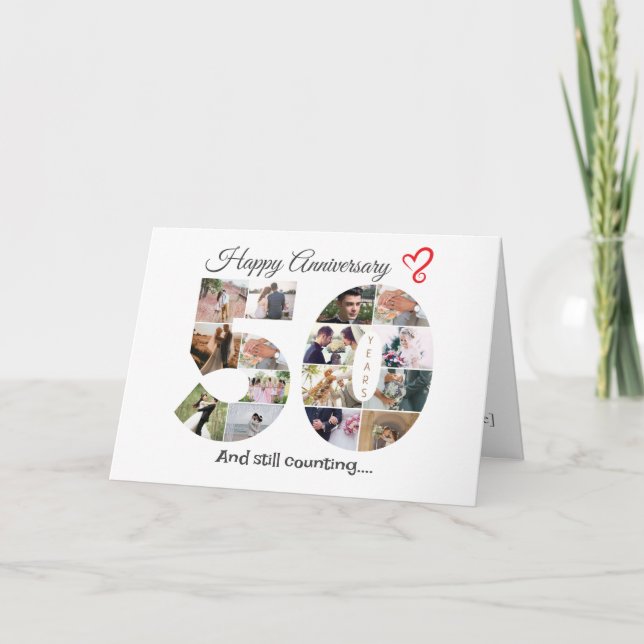 Fifty Year Wedding Anniversary Photo Card (Front)