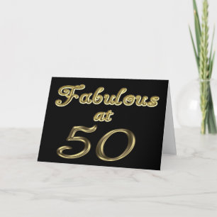 Fifty Years Fabulous at 50 Gold Typography Age 50 Card