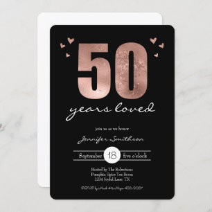 Fifty Years Loved Birthday party Invitation