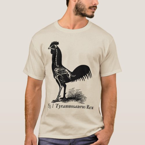 Fig 1 Tyrannosaurus Rex Rooster Skeleton Shirt