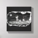 Fig & Blinky Graveyard Stretched Canvas Print
