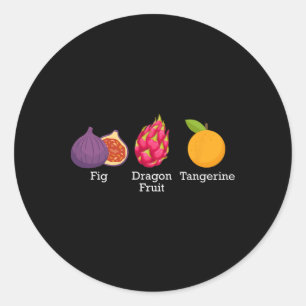 Fig Dragon Fruit Tangerine Fruit Subtle Anti Trump Classic Round Sticker