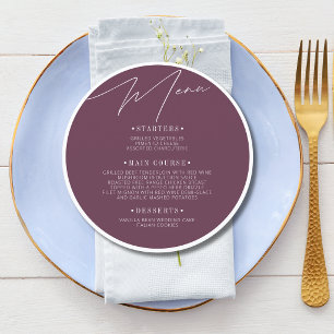 Fig Formal Round Wedding Guest Place Menu