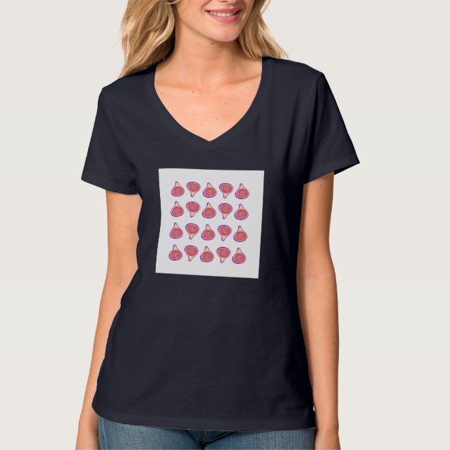 Fig Fruit Drawing Kitchen Nook Print Decor Gift T-Shirt (Front)