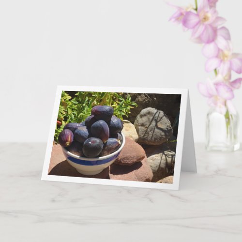 Fig Fruit on Rocks Portrait Card