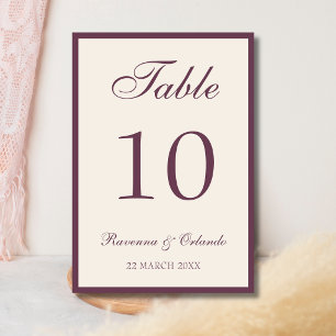 Fig Ivory Old Money Black Tie Wedding Table Number