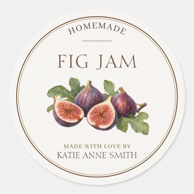 Fig Jam Personalized Jar Labels (Front)