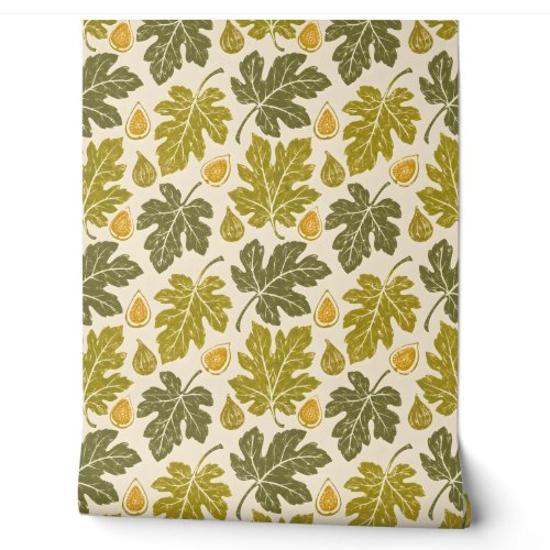 Fig Leaf Study Vintage Botanicals Wallpaper