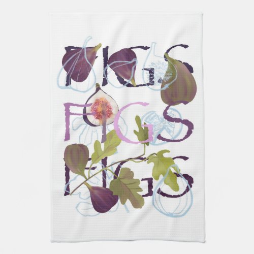 Fig motif kitchen towel