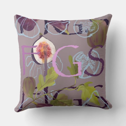 Fig motif throw pillow