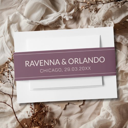 Fig Old Money Timeless Modern Wedding Invitation Belly Band