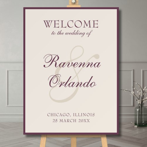 Fig Old Money Timeless Wedding Welcome Foam Board