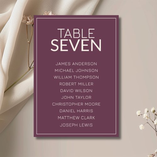 Fig Old Money Wedding Guest Seating Chart Table Number