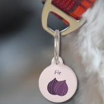 Fig Pet Tag<br><div class="desc">A pet tag for your dog or cat with figs illustration on a light pink background. You can personalize it with a name and a phone number.</div>