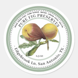 Fig Preserve with Vintage Figs Illustration Classi Classic Round Sticker