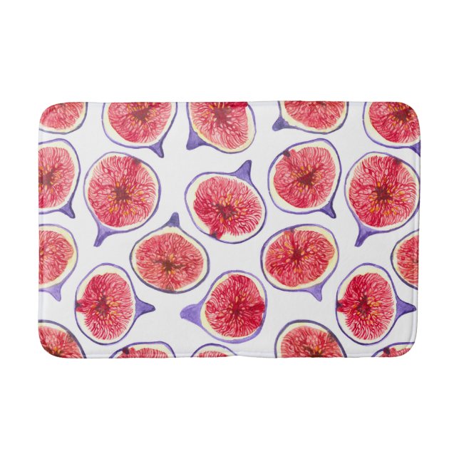 Fig slices watercolor bath mat (Front)