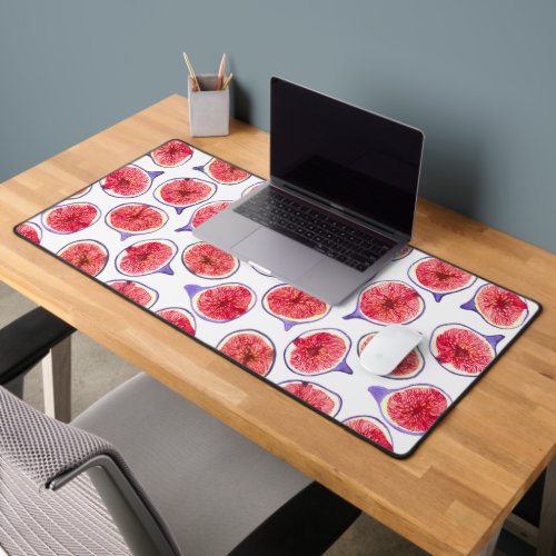 Fig slices watercolor desk mat