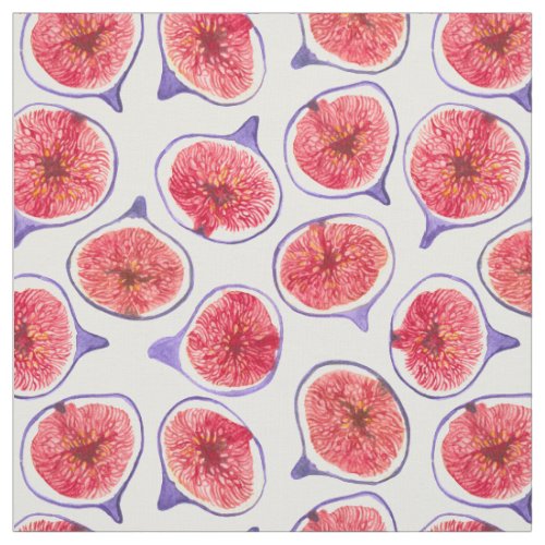 Fig slices watercolor fabric