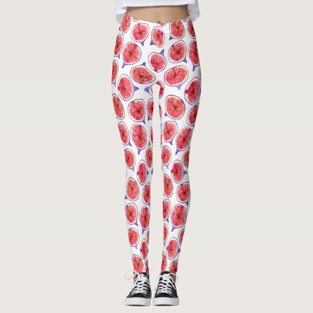 Fig slices watercolor leggings (Front)