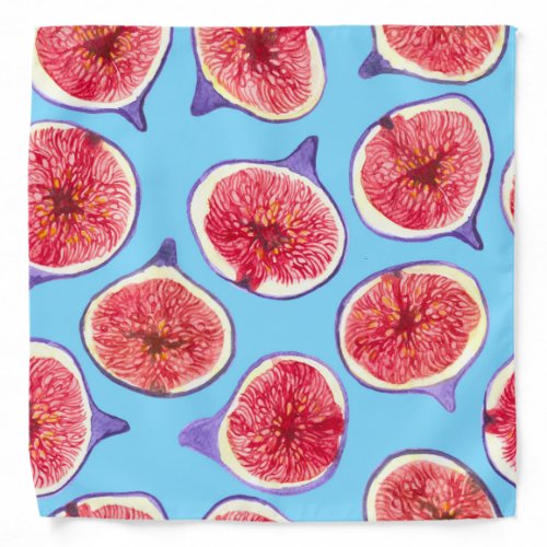 Fig slices watercolor pattern bandana