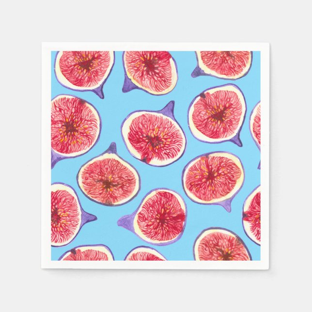 Fig slices watercolor pattern napkins (Front)