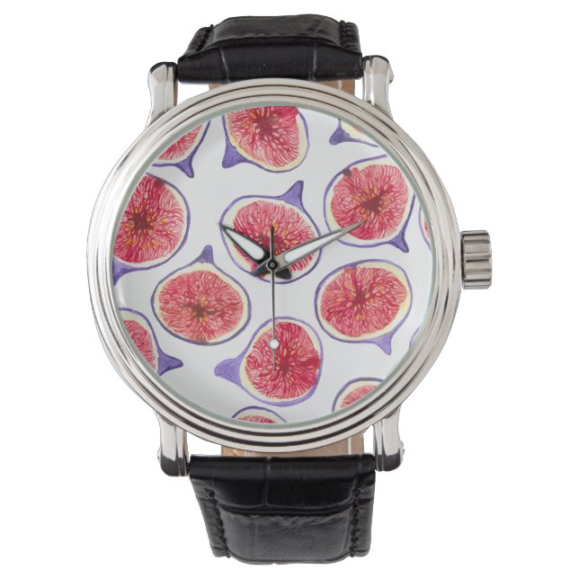 Fig slices watercolor watch (Front)