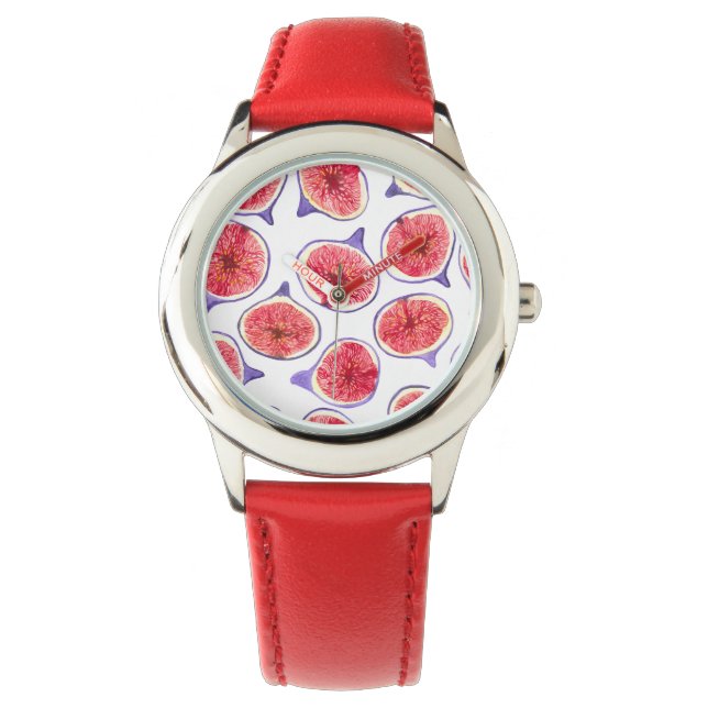 Fig slices watercolor watch (Front)